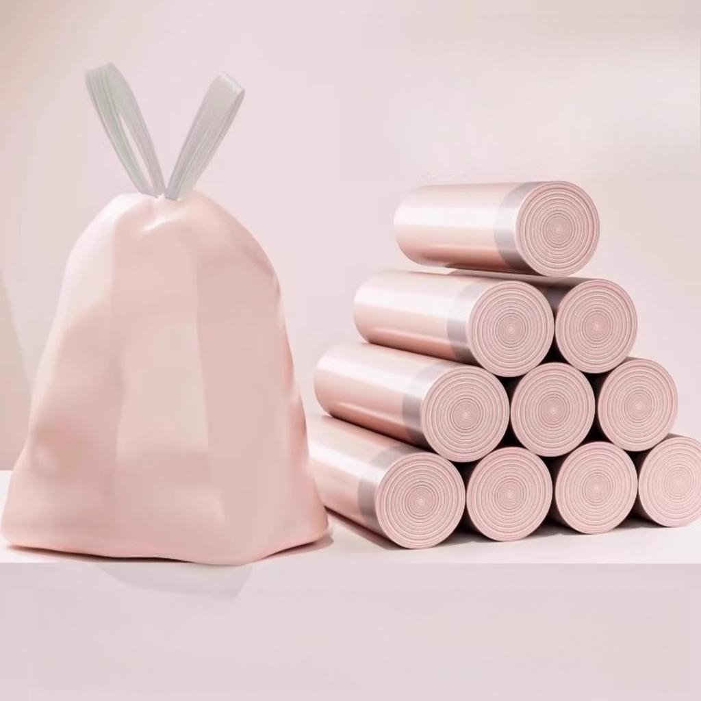 100 Purple Drawstring Garbage Bags, Plastic Garbage Bags, Suitable for Kitchen, Bathroom, Bedroom and Household - Portable Disposal