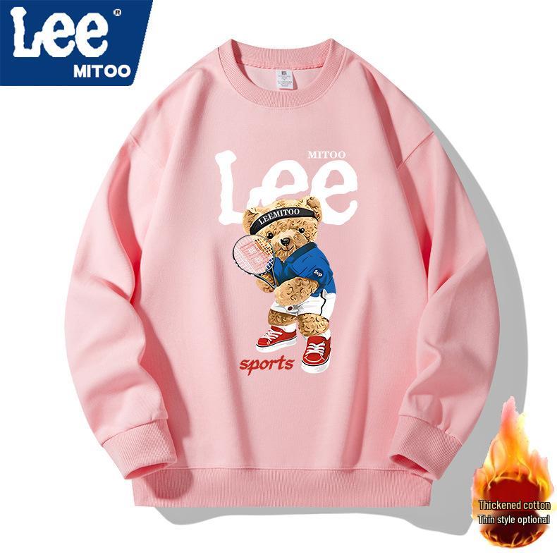 Lee & Mitoo Unisex Casual Fleece-gefüttertes Sweatshirt, 2025 Herbst/Winter Amerikanische Trendmarke