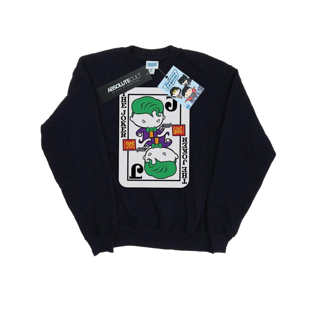 DC Comics Womens/Ladies Chibi Joker Playing Card Sweatshirt