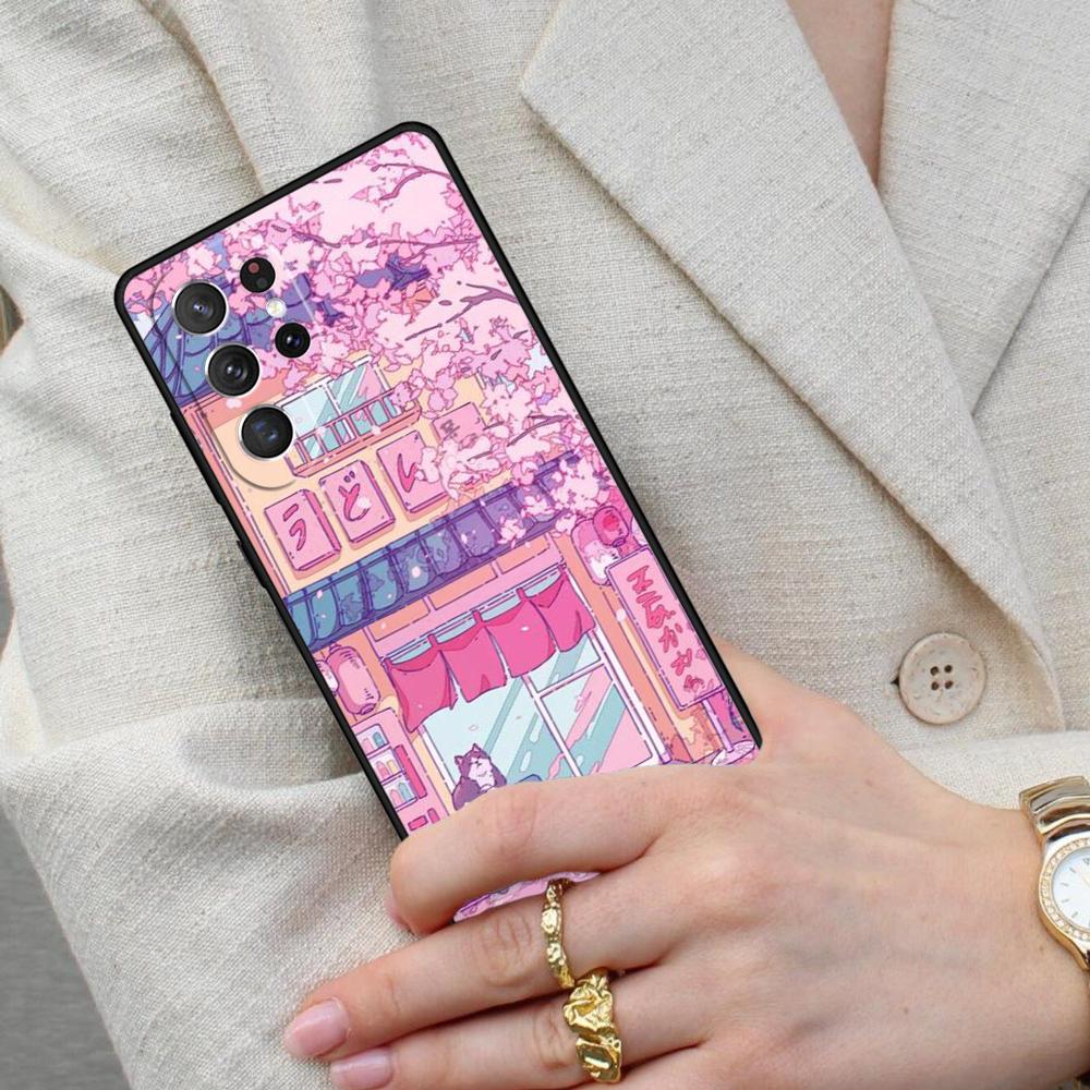 Tokyo Sakura cherry blossom landscape Cell Phone Case for Samsung Galaxy S26 Ultra S25 S24 S23 S22 S21 S20 Note10 Cover