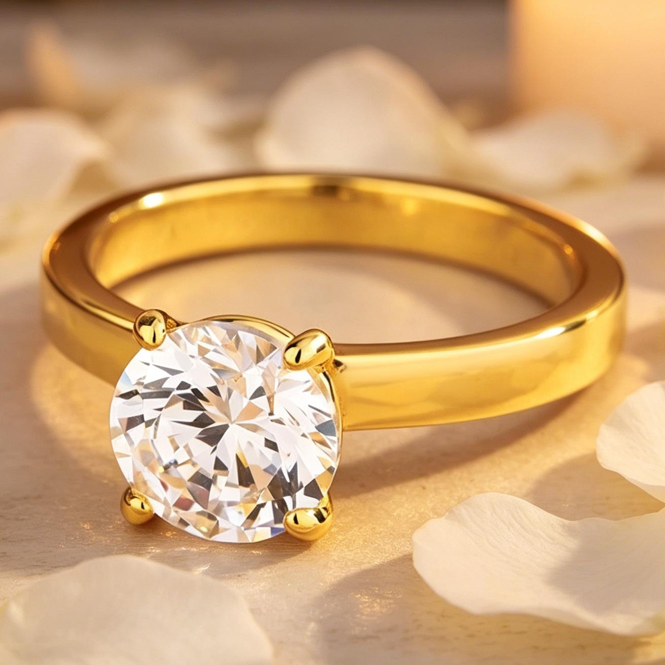

Classic Cubic Zirconia Engagement Ring for Women - Elegant Oval CZ Stone 14K Gold Jewelry Wedding Gift 10