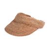 [Helen Kaminski] Women's Medea Visor Sun Cap Raffia Hat (R1) (51381 NOUGAT CREAM)