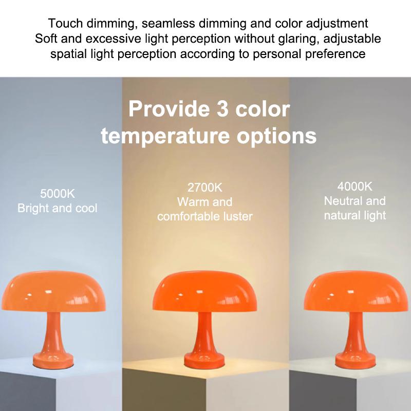 Classic Mushroom Desk Lamp Bedroom Bedside Lamp Danish Designer Orange Decorative Table Lamp Modern Bauhaus Art Table Lamp Home