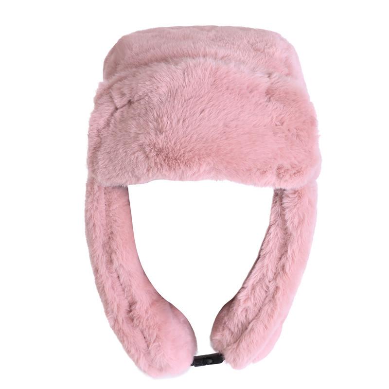 Hat Men's and Women's Full Plush Lei Feng Hat with Fur Collar Cycling Korean Version Fashionable Cold-proof and Warm Northeast Travel Ski Hat