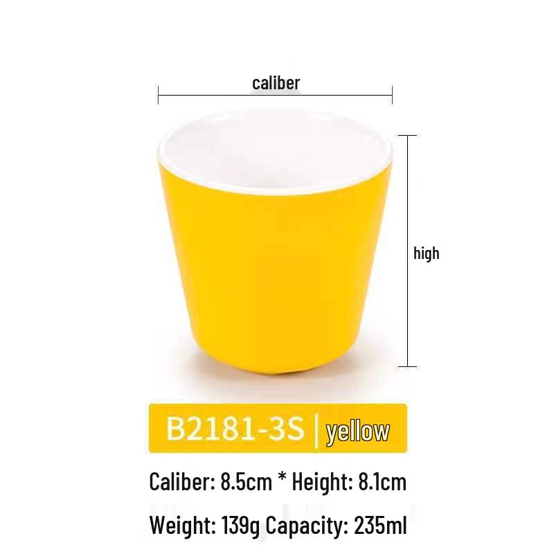 Dual-Color Melamine Tea Cup - Porcelain-Like Plastic Cup for Restaurants, Hot Pots, and Cafeterias
