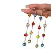 Exquisite Silbernadel Bunte Glasquaste Ohrstecker: Personalisierte Modische High-End-Accessoires für Damen