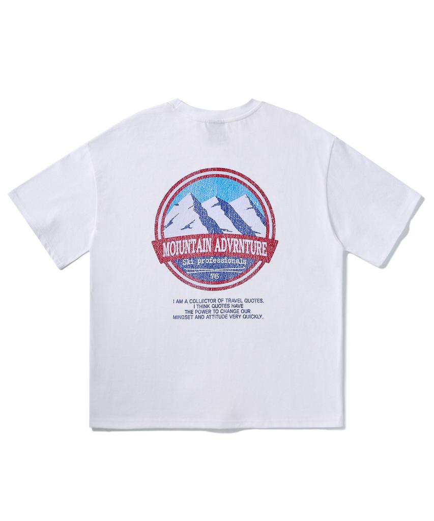 Peullukeu Snow Mountain Adventure Pigment Short Sleeve T-Shirt White Fst735