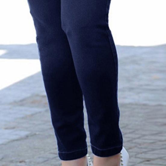 Women Jeans Solid Color Slim Fit Denim High Waist Summer Pants Female Clothes