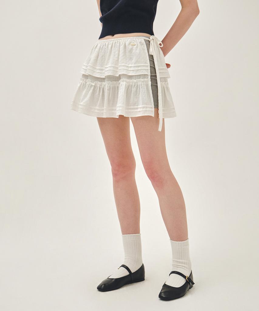 Malittepeulangsowajeobeo W Layered Ruffle Skirt White