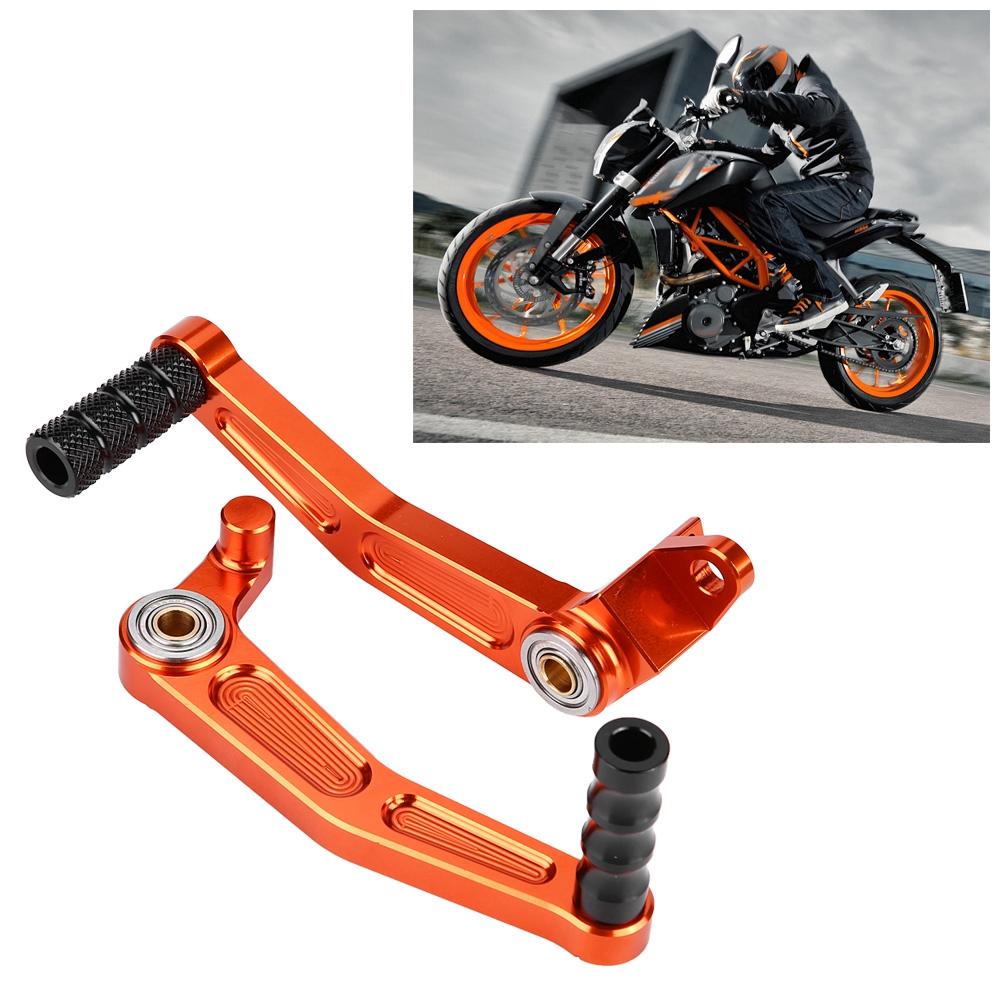 2 Piece Orange Aluminum CNC Brake Pedal - Compact and Knurled Brake Pedal Design - Made of High Quality Aluminum - Lightweight and