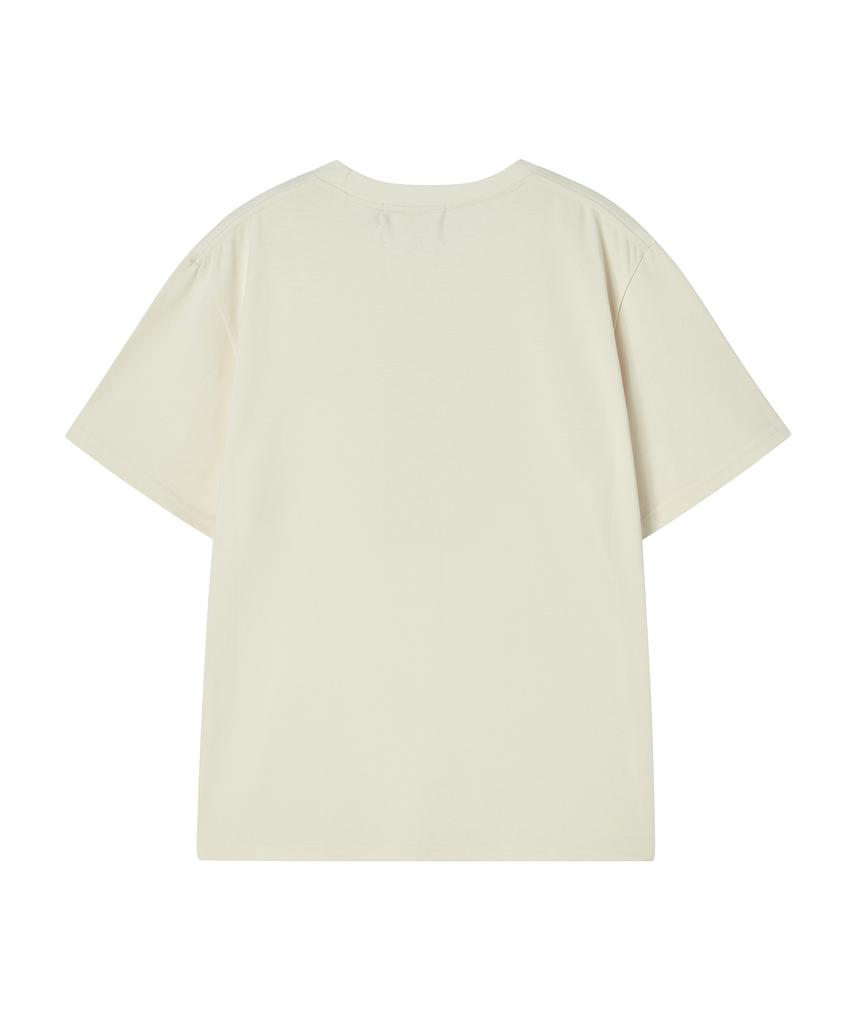 BEYOND CLOSET [Collection Line] Utility Vintage Washed Short Sleeve T-Shirt Ivory