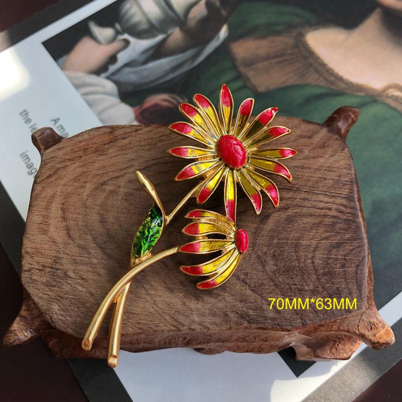 

Живая французская элегантная эмалевая булавка для бутылки вина с цветком, гальваническое покрытие, брошь, аксессуары