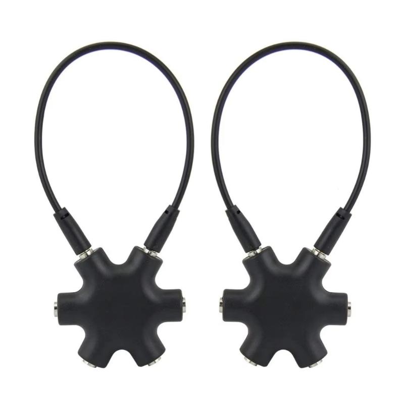 5 Port 3.5mm Music Splitter Adapters For Headphones Speakers Multiple Device Sharing With Gold Plated Connectors Design