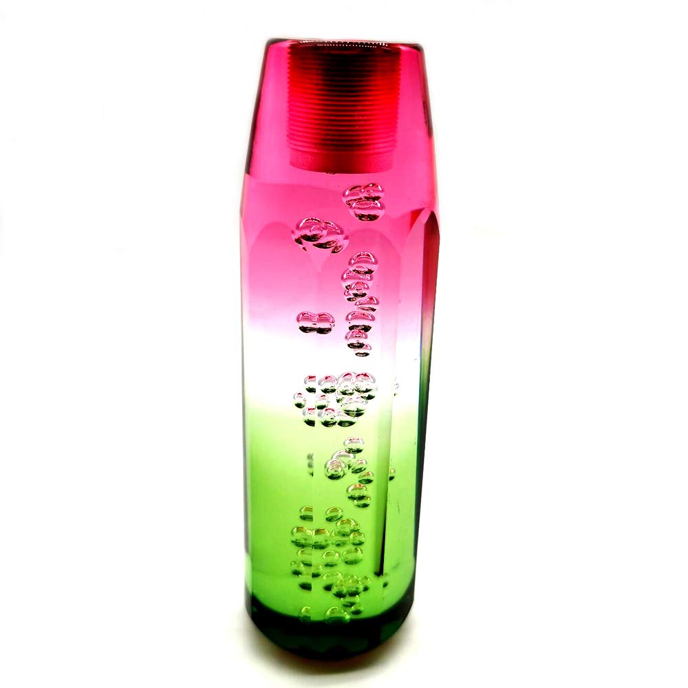 HANSWD Universal Crystal Shift Knob Bubble Octagon Sparkling Clear Bubble with 3 Adapters Red + White + Green (B-10CM)