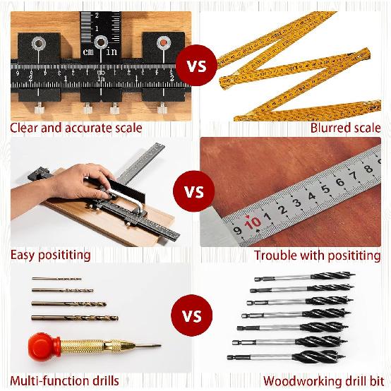 Cabinet Hardware Jig Tool Set for Handles and Pulls, Aluminum Alloy Cabinet Handle Template Jig Tool for Fast and Accurate Installation of Drawer