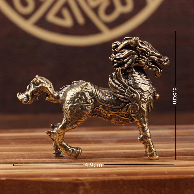 Bronze Horse Desktop Decoration Living Room Tea Table Sculpture Metal Craft Home Decorations Chinese Zodiac Horse Statue