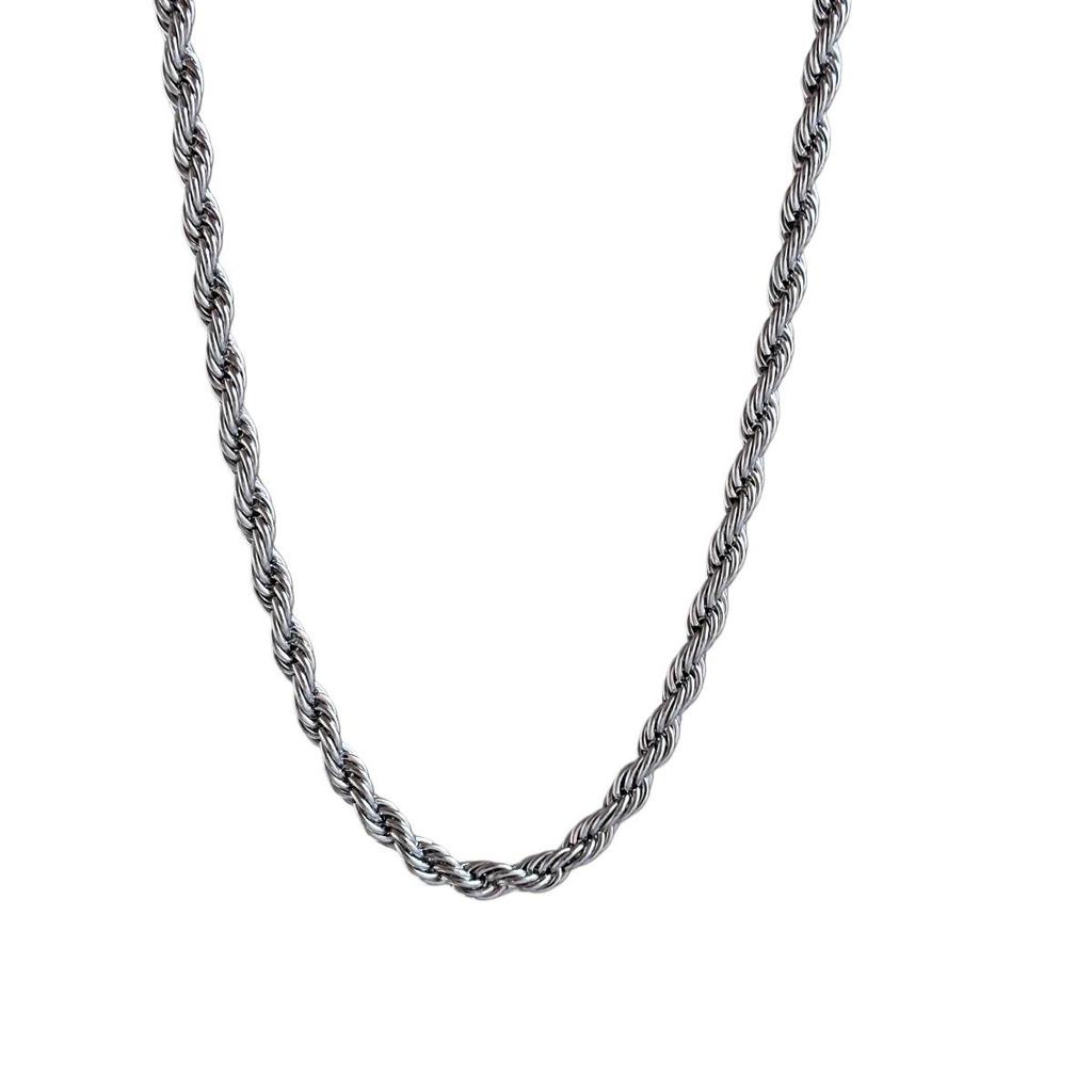 Trendy Titanium Steel Twist Chain Hip Hop Necklace - Men's European & American Street Style Versatile Clavicle Accessory