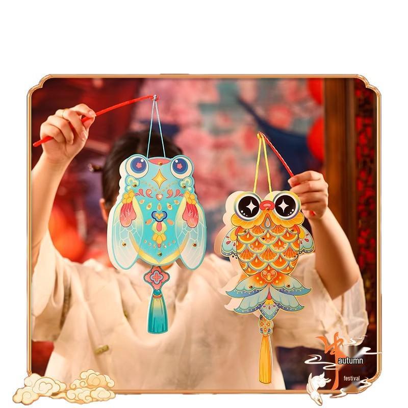Children's DIY Flower Lanterns - Mid-Autumn Festival Handmade Rabbit and Palace Designs