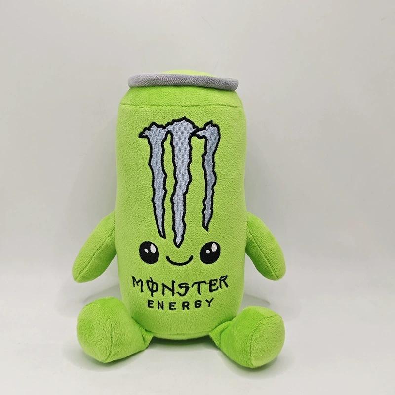 Nieuw Schattig Meerkleurig Monster Energy Drink Blikje Pluche Speelgoed Zacht Gevuld Cartoon Drankblikje Pop Schattige Woondecoratie Cadeau voor Kinderen en Pluche Verzamelaars 22CM groen