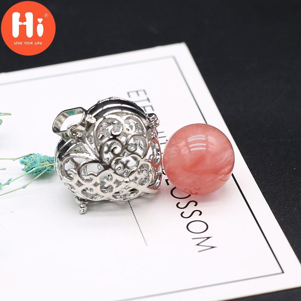 Hi New Necklace Pendant Natural Stone Heart-Shaped Cage Pendant For Jewelry Making DIY Necklace Bracelet Gift Jewelry Accessory