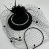 Pearl Cheongsam Hat Hair Ornament: Retro Shanghai Socialite & Bride Accessory