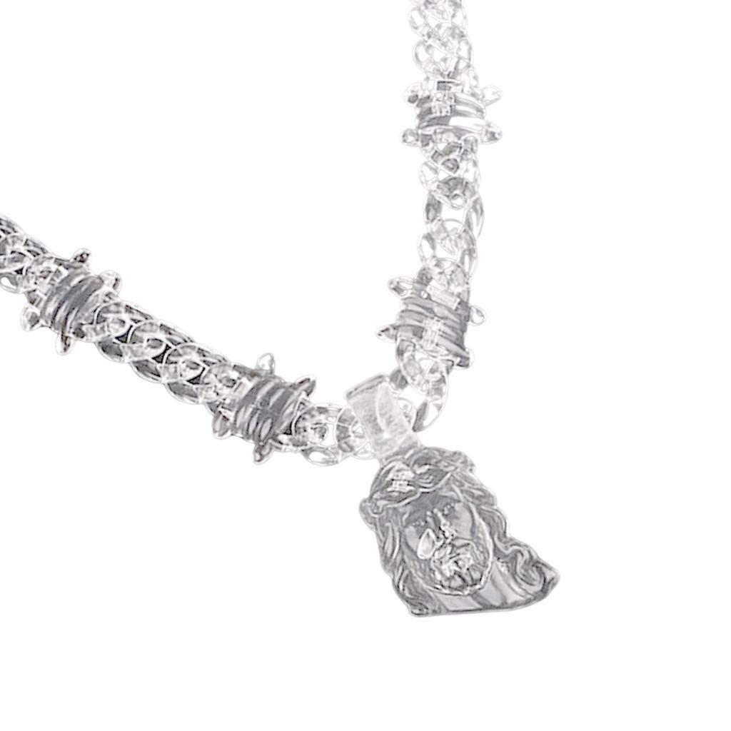 Hiphop Acrylic Pendant Necklace Fashion Neck Jewelry Statement Spike Chain Jewelry Suitable for Men and Women Present