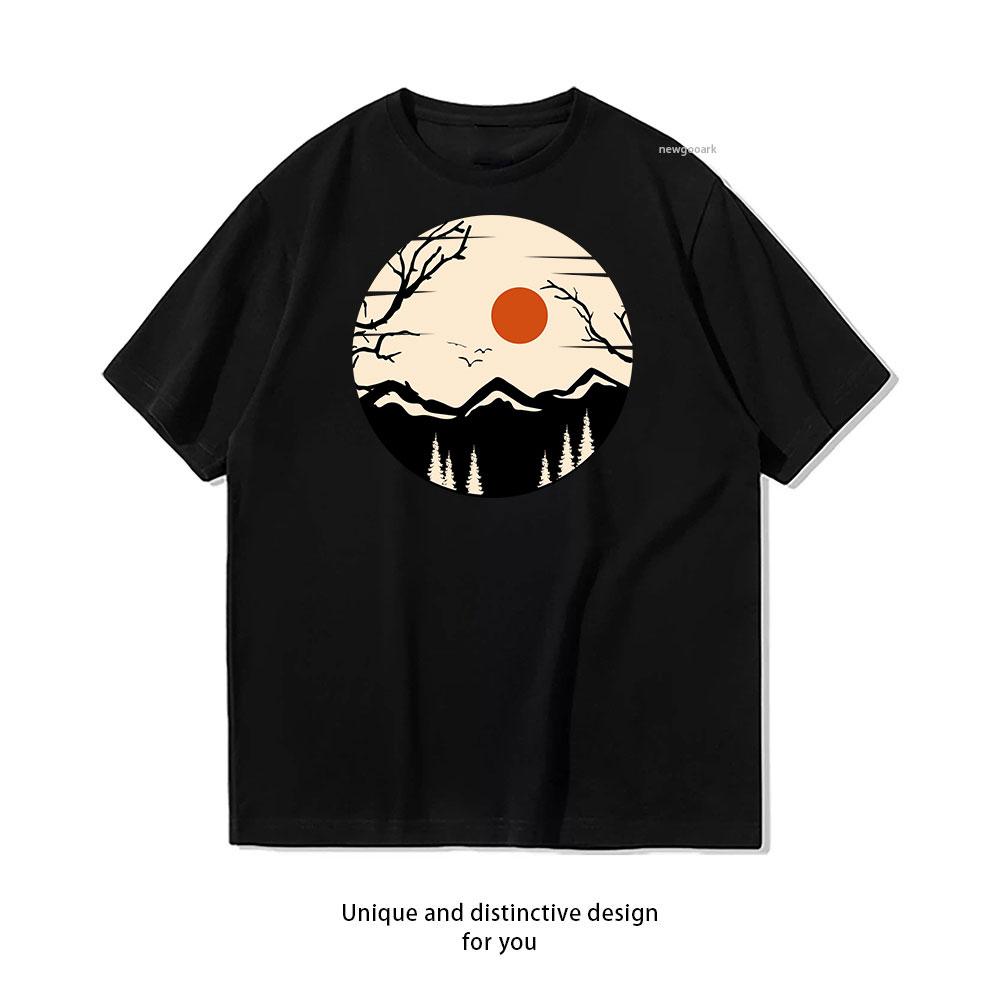 

Natures Serenity cotton T shirt Unisex Adult couple streetwealtops tee Short sleev Casual S
