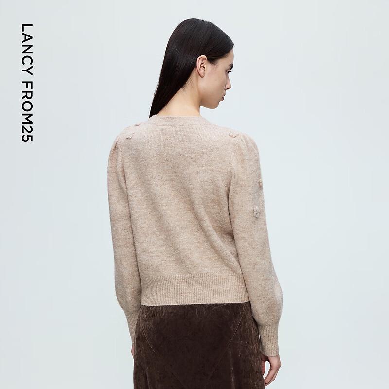 Langzi Women's French Retro Knitted Pullover Sweater