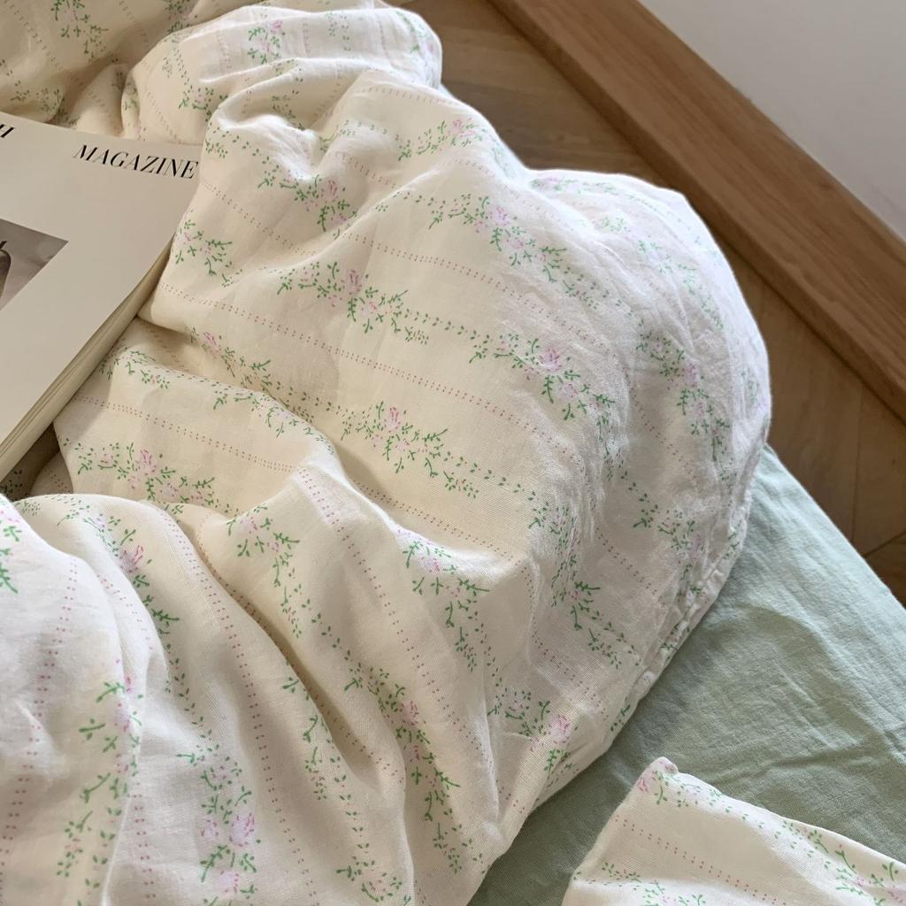 Live Broadcast Explosion Class A Maternal And Infant Grade Cotton Pure Cotton Double-Layer Yarn 4-Pcs Set Student Children'S Dormitory 3Pc Quilt Cover