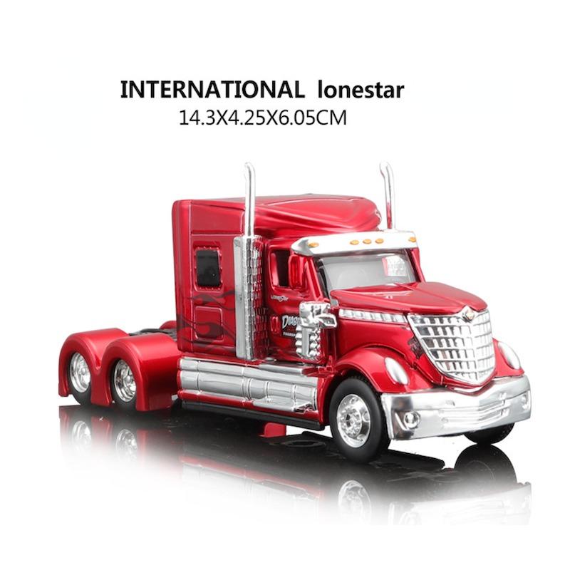 

Мойкирпичный дом 1:64 Red International Lonestar Truck Trailer Модель металлического автомобиля Новая коллекция