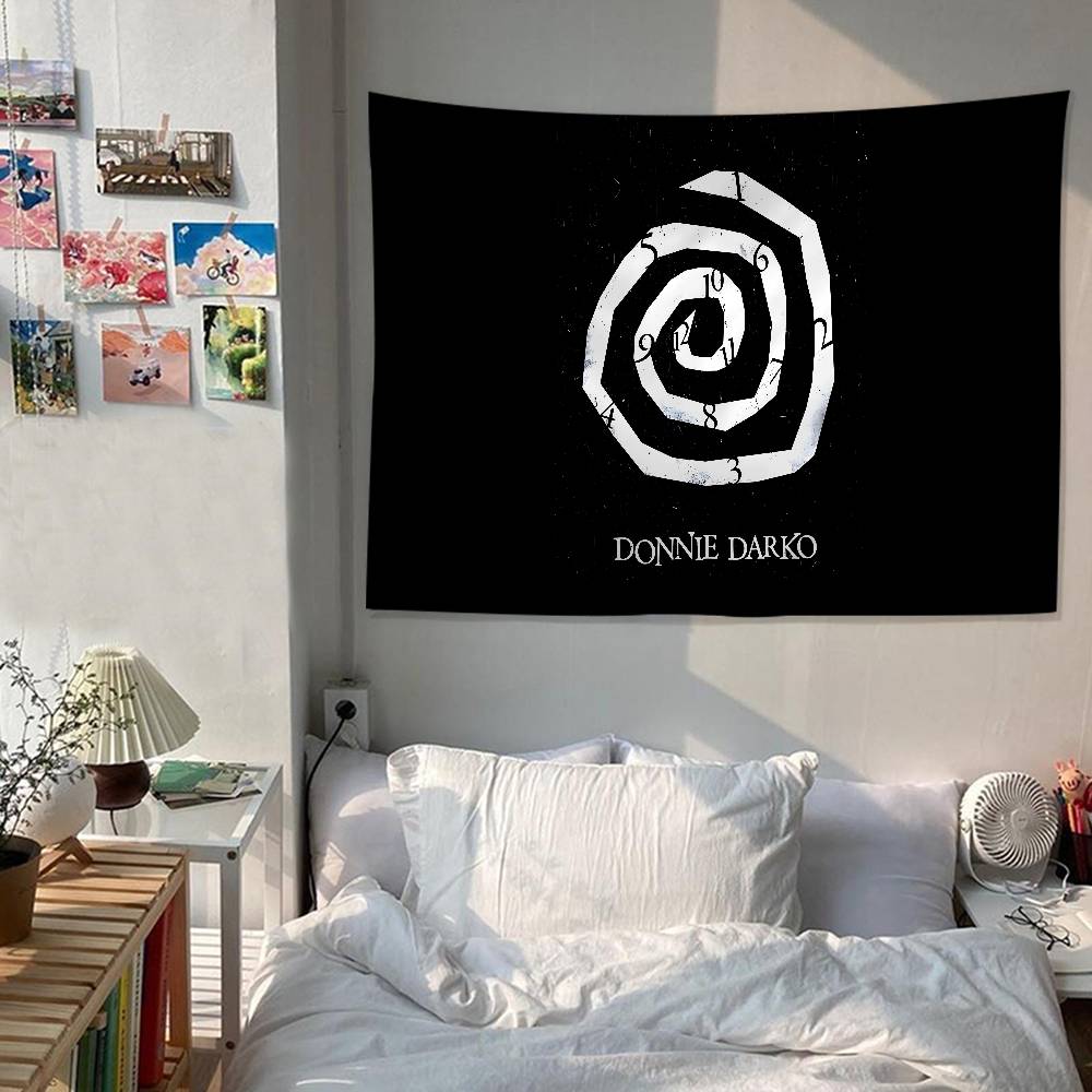 

Classic Horror Film Donnie Darko Anime Tapestry Hippie Flower Wall Carpets Dorm Decor Wall Hanging Home Decor 74x94cm(29x37in)