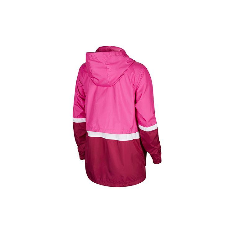 Nike Color Block Hooded Sports Jacket Women jackets Purple Red CZ1918-623