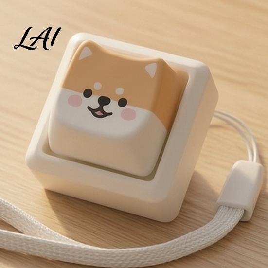 Push Button Toy Cartoon Dog Fidget Keyboard Toy 1/2/3/4/9-Key Stress Keychain Pendant Relief Mini for Backpack Handbag Purse Charm Reducing