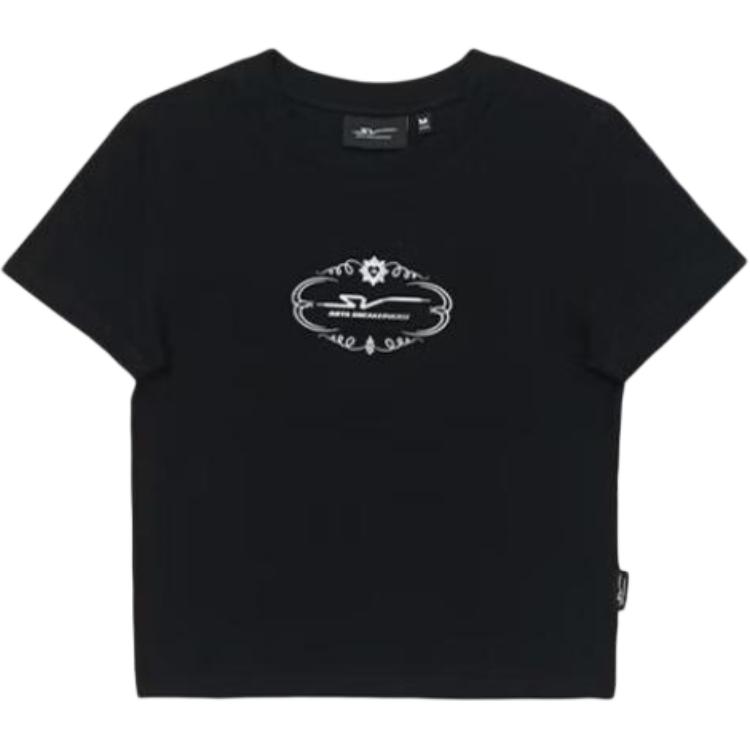 Anta Sv Series Letter Round Neck Casual Short Sleeve T-Shirt Women Tops 162621103V-2 S