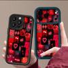 Red Heart Pattern TPU Phone Case For iPhone Air 16e 17 16 15 14 Pro Max 13 12 Pro 15 16 14 Plus Shockproof Soft Silicone Cover