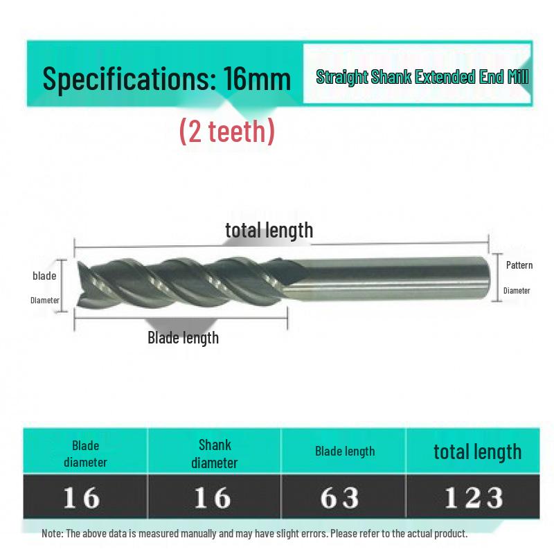 Jinfeng Extended 2-Flute Straight Shank Milling Cutter (3 to 20mm)