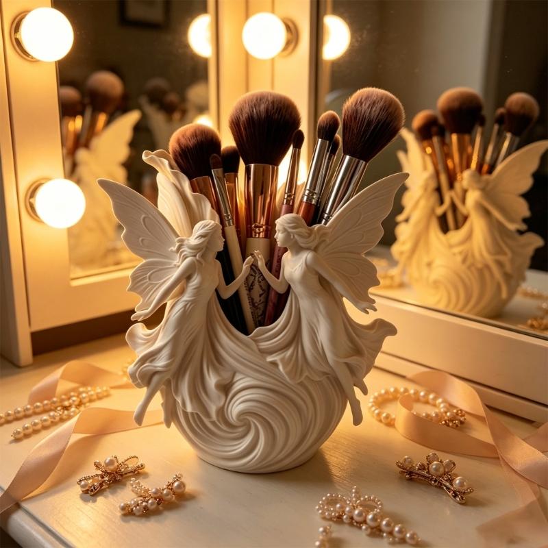 Decorative Angel Wing Storage Cup Stationery Holder Plastic Container Perfect for Pencils Pen and Small Items