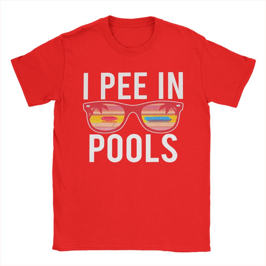 I Pee In Pools Funny Vacation T Shirt Summer  100 Cotton T Shirts For Mens PopularTee Shirt ShortSleeved Vintage Tops