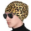 Bonnets à imprimé léopard noir et or Crânes d'animaux guépard Bonnets unisexes pour adultes Bandeau pour la tête décontracté Bonnets d'hiver Casquettes Kpop