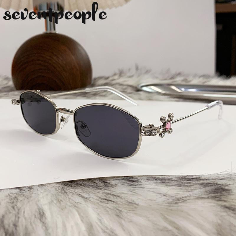 Small Frame Rhinestone Polygon Sunglasses Women  Luxury Brand Fashion Y2K Punk Metal Sun Glasses Retro Prescription Eyewear