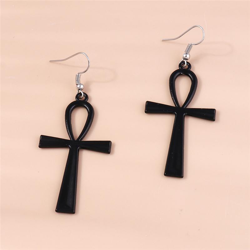 Vintage Witch Vampire Heart Earrings Gothic Cross Talisman Dangle Earrings Steampunk Royal Party Statement Jewelry Gifts