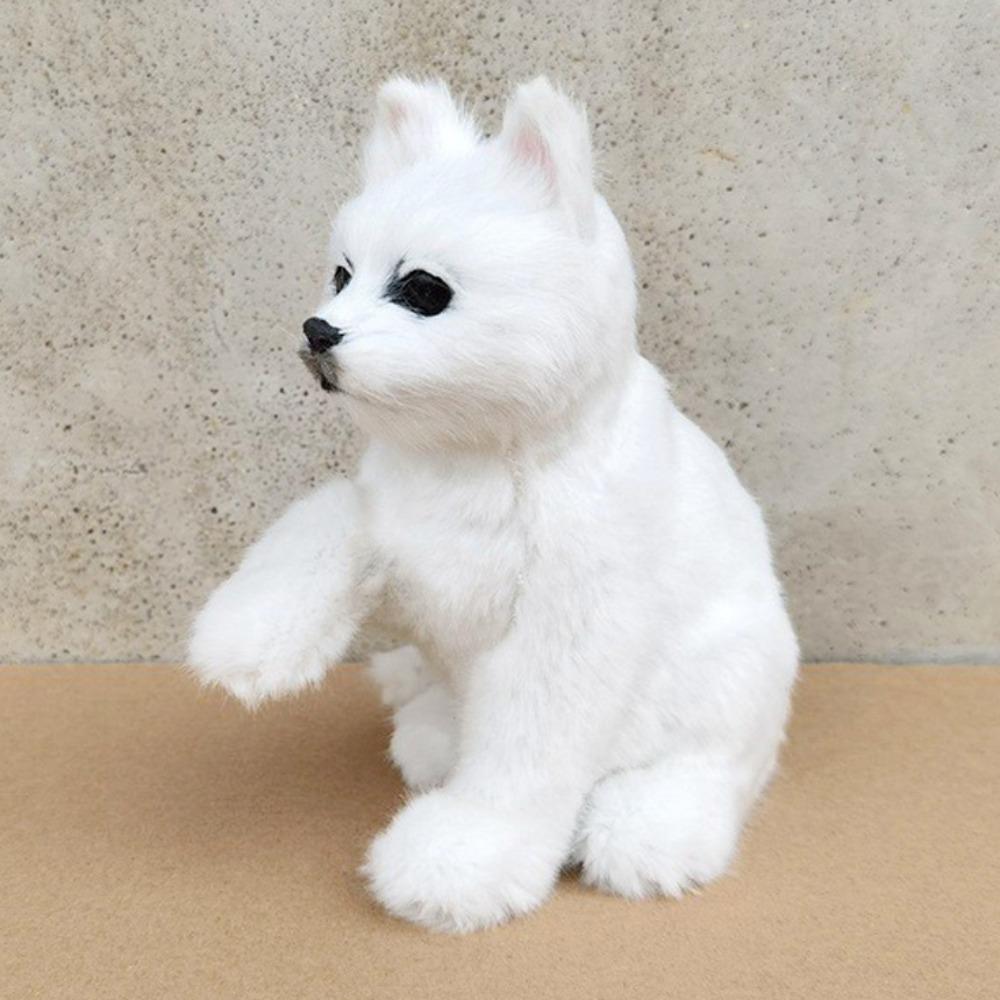 

Штучне хутро/поліетилен реалістичний хаскі собака хаскі самоєд акіта моделювання домашня тварина прикраса для дому Samoyed