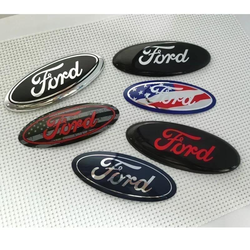 KLYE5 1Pc ABS Car Front Hood Sticker Rear Trunk Cover Badge Decal For Ford Focus Ranger Fiesta Transit Mustang Mondeo Escape Fusion