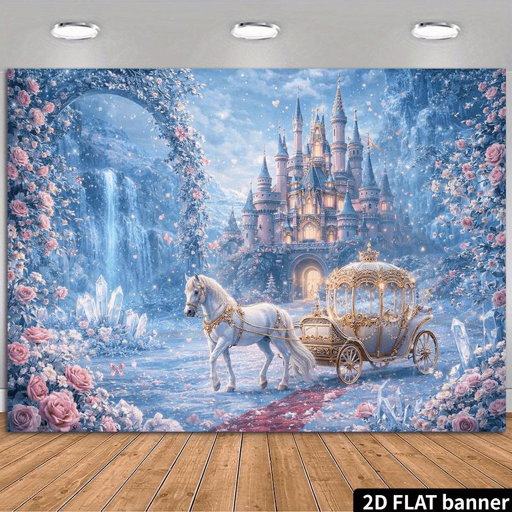 1Pcs Fairy Tale Castle Arch Wreath Carriage Decoration Background Medieval Backdrop Decorations For Photo Studio Photo Booth Party