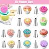 Piping Bags and Tips Set Cake DIY Decorating Kit with Stainless Steel Nozzle Reusable Silicone Pastry Cake Decorating Tools