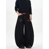 Kisko American Retro Style Reverse Pocket Embroidered Washed Scimitar Jeans Unisex Loose Straight Casual Pants