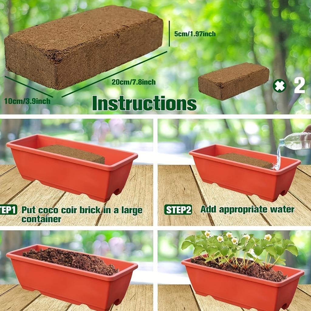4 Stück Premium Kokosfaser gepresst 100% Kokosfaser Ziegel mit niedrigem EC und pH-Gleichgewicht für Pflanzen Gartenbau Kräuter