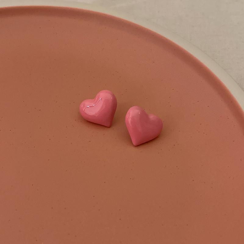 

Серебряные серьги-сердечки S925 для женщин — простой, милый и универсальный летний аксессуар heart earrings розовый