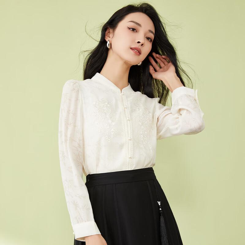 

Women s Chinese Style Embroidered Long-Sleeve Shirt XL