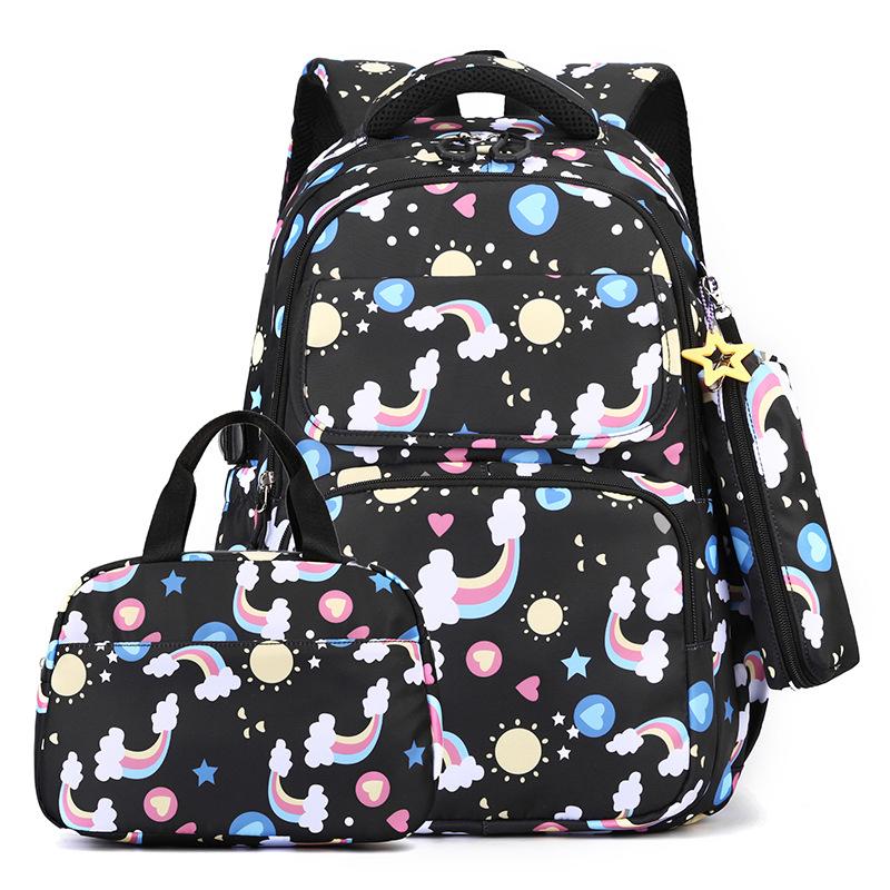 Regenbogen-Serie 3 Stück/Set Kinder Schulrucksack für Mädchen Brottasche Federtasche Grundschule Mittelstufe Oberschule Taschen Schüler Rucksack